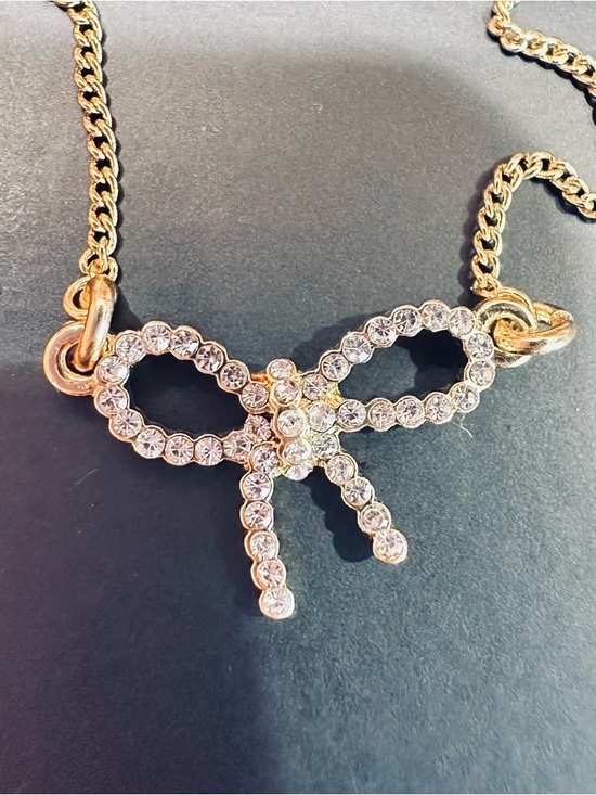 J. Crew Jewelry - J. CREW ~ Gold-Tone Crystal Bow Necklace